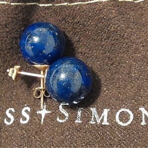 Ross-Simons Lapis Lazuli  Gold Stud Earrings